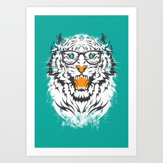 tigeek (white ver.) Art Print