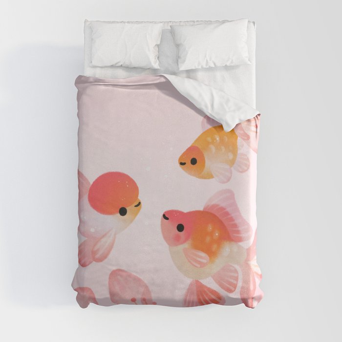 Cherry blossom goldfish Duvet Cover