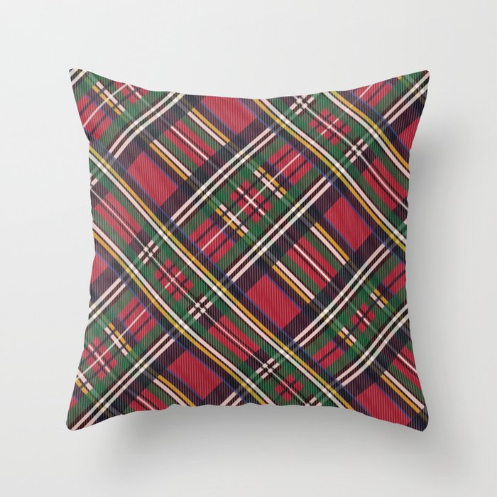 Christmas Tartan Throw Pillow