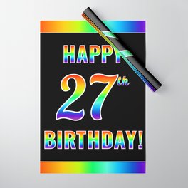 [ Thumbnail: Fun, Colorful, Rainbow Spectrum “HAPPY 27th BIRTHDAY!” Wrapping Paper ]