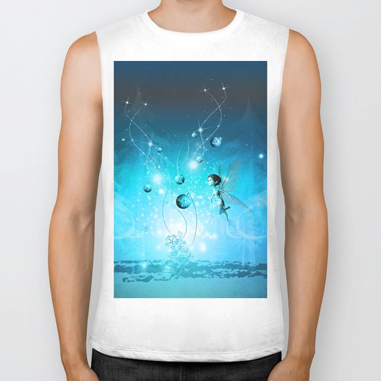 Cute elf in blue Biker Tank
