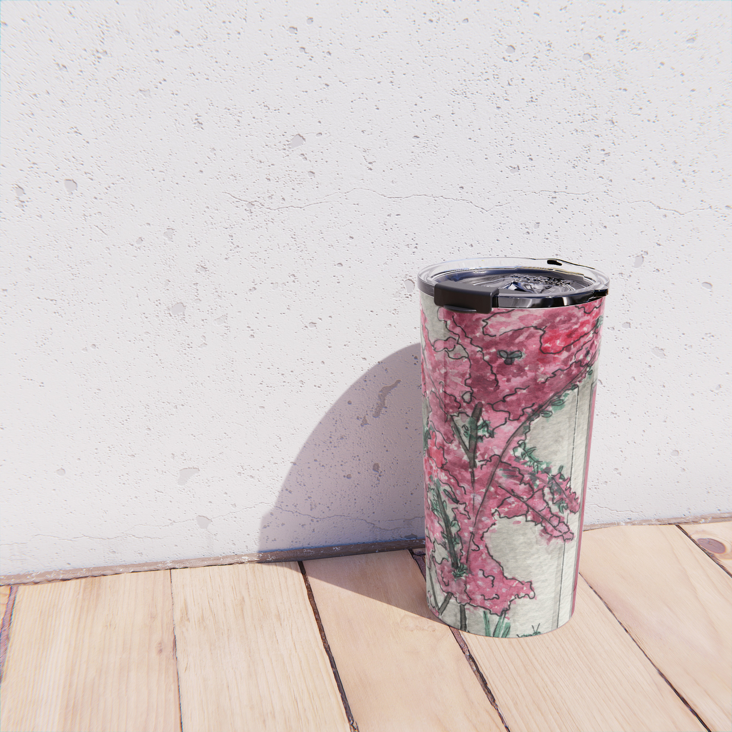 Little Pink Door Surrounded By A Pink Bougainvillea Travel Mug