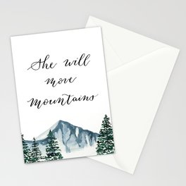 She Will Move Mountains Stationery Cards