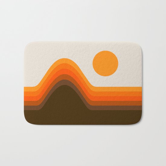 Golden Horizon Diptych - Left Side Bath Mat