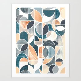 Paint Washed Modern Geometric Art Print