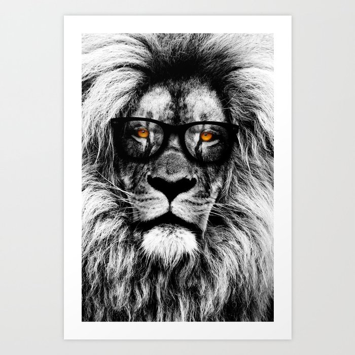 Eyes of the lion Art Print