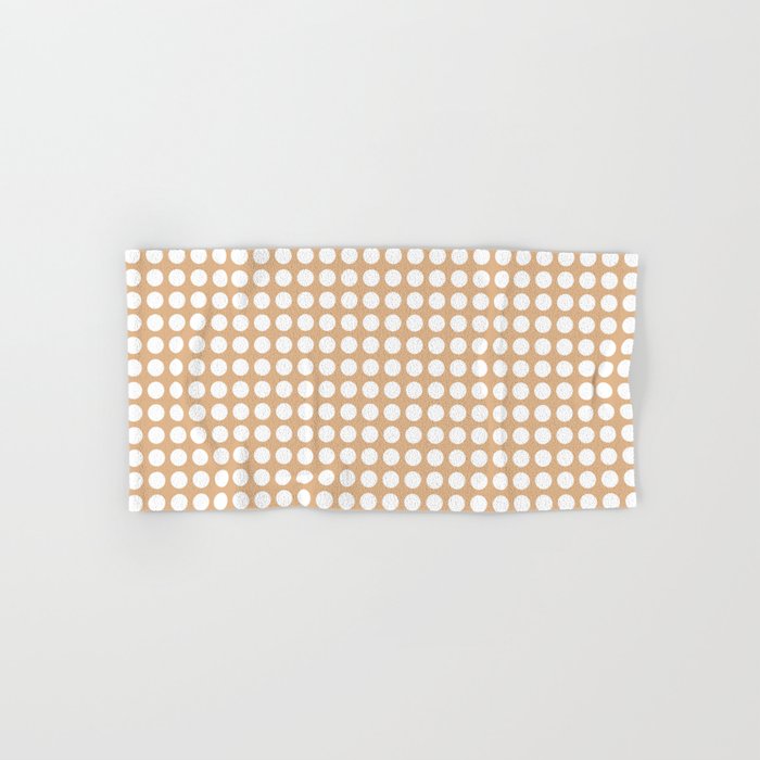 Polka dots beige bath towel by ARTbyJWP | Society6
