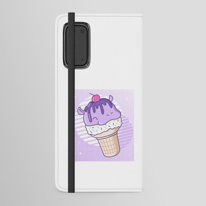 Funny Hippo Ice Cream Cute Kawaii Aesthetic Android Wallet Case