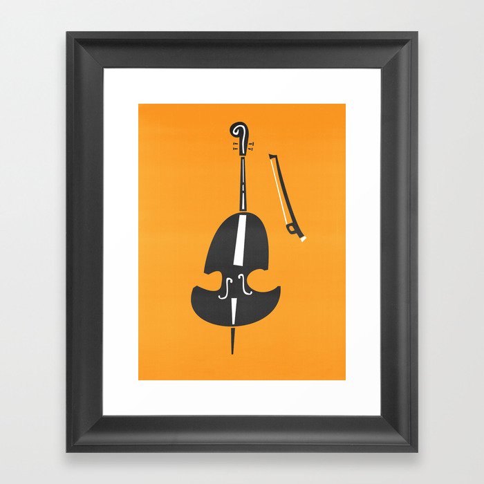 Double Bass Jazz Framed Art Print by Fox And Velvet Society6