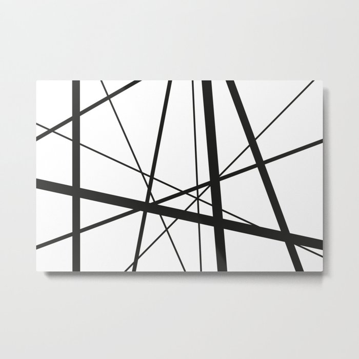 Mikado Sticks - stripes white Metal Print