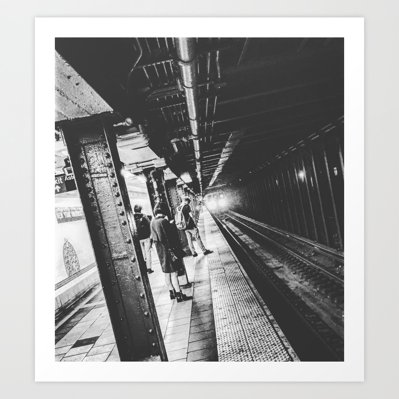New York Subway Black And White Art Print By Wo Dsgn Society6