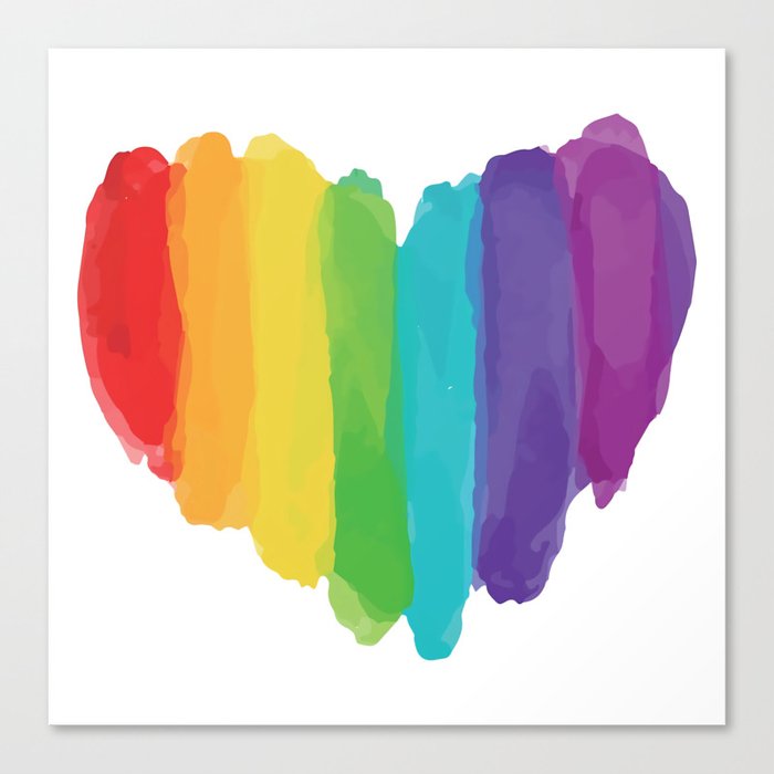 Lgbtq Watercolor Love Heart Canvas Print By Jackjuaroo Society6