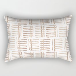 Creme and Brown Tribal print Rectangular Pillow