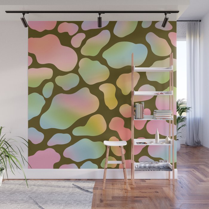 Cute Colorful Cow Spots Pattern \\ Multicolor Gradient Wall Mural
