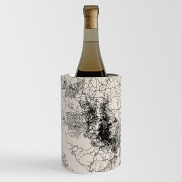 Bangladesh, Dhaka - Vintage Black and White Map Wine Chiller