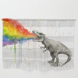 T-Rex Dinosaur Vomits Rainbow Wall Hanging