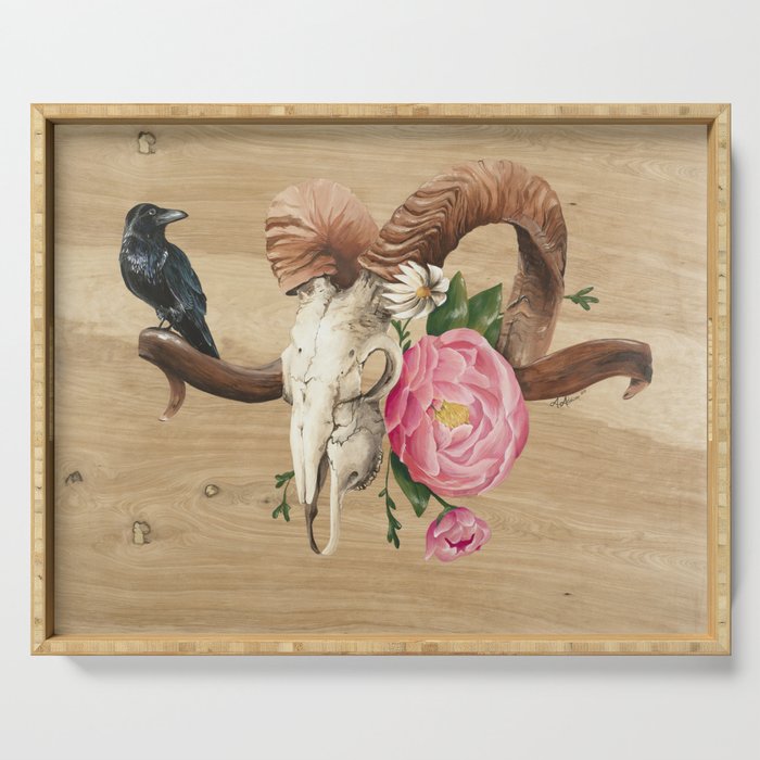Aries and the Raven Serving Tray