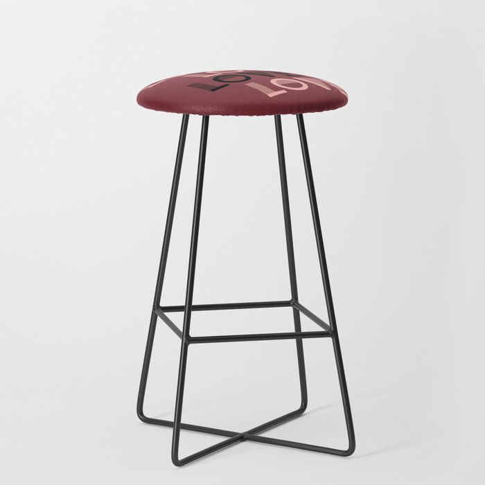LOVE Dark Red & Pink colors modern abstract illustration  Bar Stool