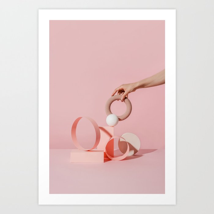 Pink abstract composition Art Print