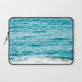 Teal Ocean Wave Photography Laptop Sleeve
