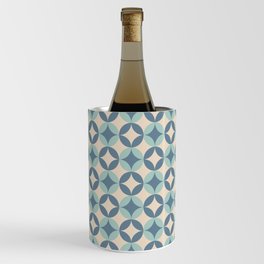Rustic Four Leaf circle tile geometric pattern. Digital Illustration background Wine Chiller