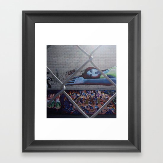 thru the chain-link Framed Art Print