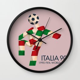 Vintage World Cup poster, Ciao, Italia 90 mascot, old football print Wall Clock