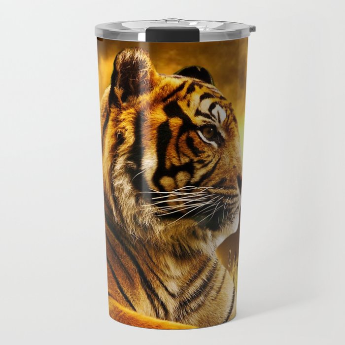 Tiger and Sunset Travel Mug