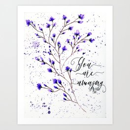 purple flowers Art Print