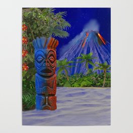 Tiki Art Background Poster