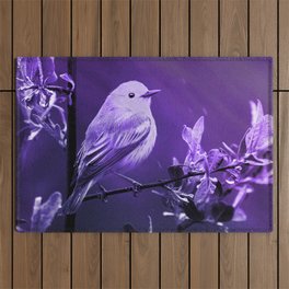 canary bird purple aesthetic wildlife art abstract nature photography Outdoor Rug