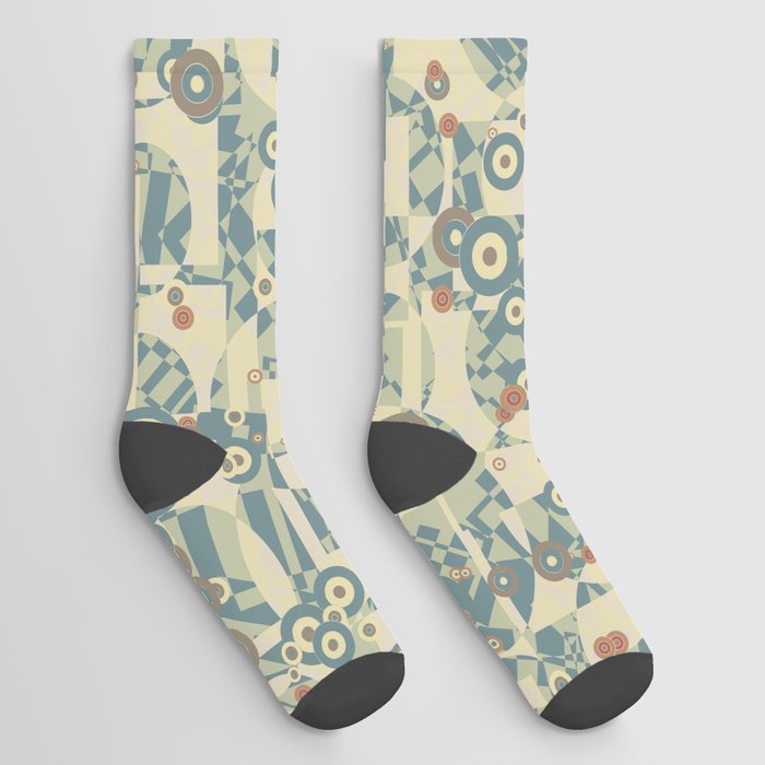 Creative Geometric Khaki Pattern Socks