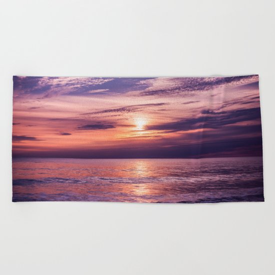 A Moving Sea Between The Shores Beach Towel