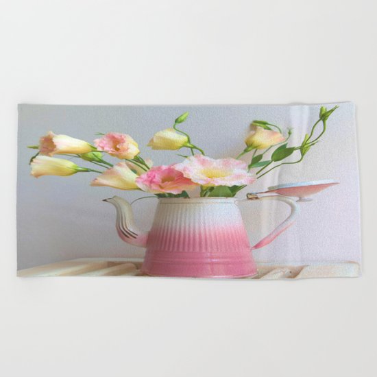 Coffee, Tea or Flowers Beach Towel