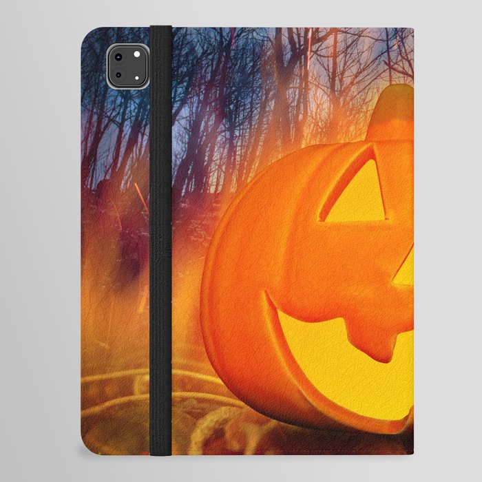 Burning Halloween Pumpkin iPad Folio Case
