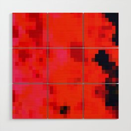 geometric pixel square pattern abstract background in red Wood Wall Art