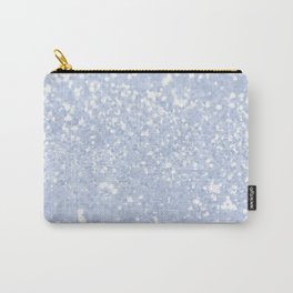 Baby blue white elegant faux glitter pattern Carry-All Pouch