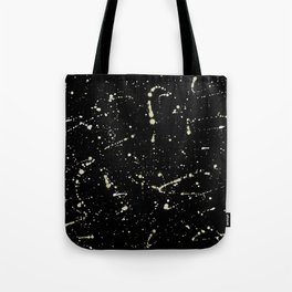 Golden Splatter on Black Tote Bag