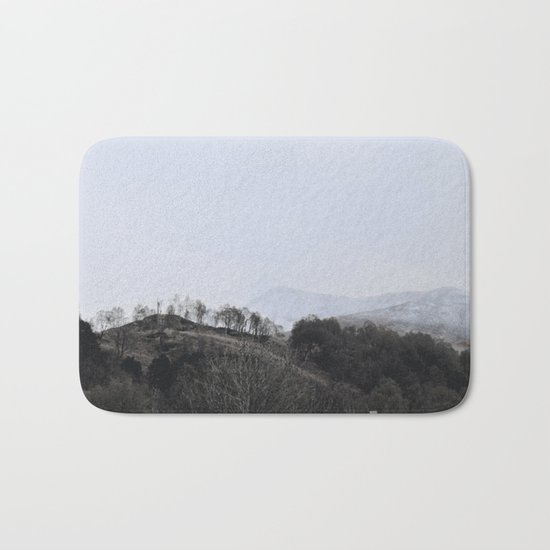 Away, away to the hills and the heart Bath Mat