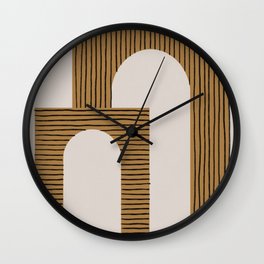 Blue Circle #3 Wall Clock | Lines, Texture, Contemporary, Classicblue, Pantone, Minimal, Arc, Digital, Beige, Shape 