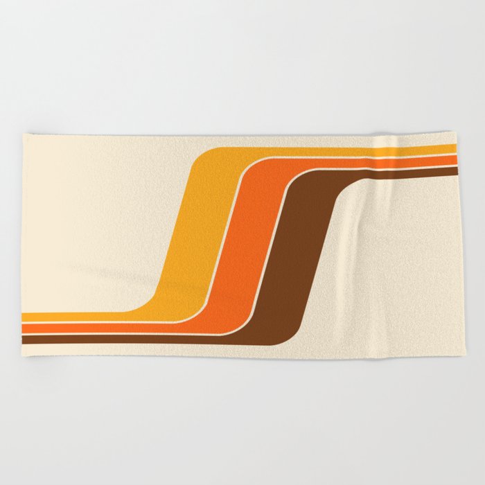 Retro 70s Stripe Colorful Rainbow 521 Beach Towel
