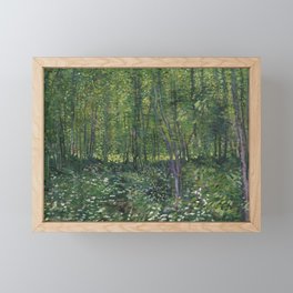 Vincent van Gogh Trees and Undergrowth Oil Painting Framed Mini Art Print
