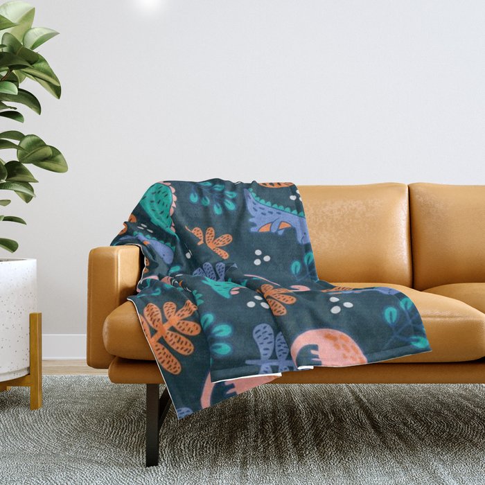 dinos pattern / dinosaurus / pattern Throw Blanket