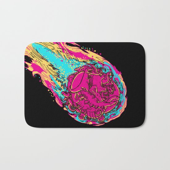 dinosaur asteroid Bath Mat