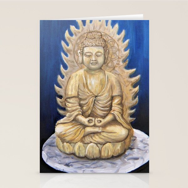Meditation Buddha Oil Painting Still Life Peaceful Spiritual