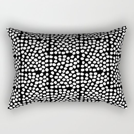 Bryan - black and white minimal dots polka dots cell phone iphone6 case trendy urban brooklyn minima Rectangular Pillow