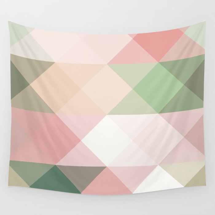 Modern Blush Tones Pink Abstract Geometrical Triangles Wall Tapestry By Pink Water Society6