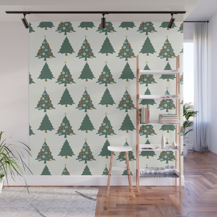 Christmas tree pattern Wall Mural