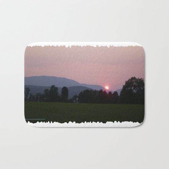 Vermont Sunset over Green Mountains of Vermont Bath Mat