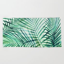 Tropical Fronds Abstract Design Beach Towel